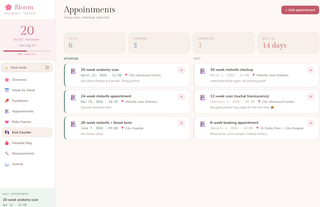 Bloom — Pregnancy Tracker with Symptoms, Kicks & Baby Names