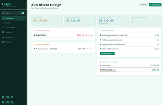 Ledger — Freelance Finance Tracker with Invoices, Time & Clients