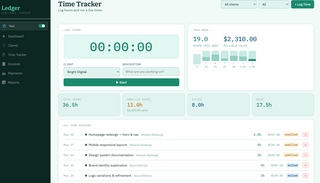 Ledger — Freelance Finance Tracker with Invoices, Time & Clients