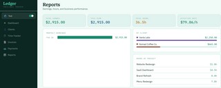 Ledger — Freelance Finance Tracker with Invoices, Time & Clients