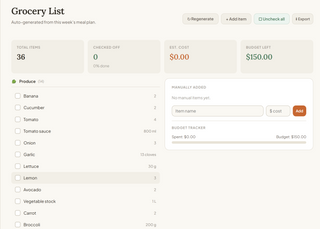 Pantry — Weekly Meal Planner & Grocery List