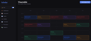 Scholar — Student Planner with Homework, Grades, Exams & Pomodoro Timer