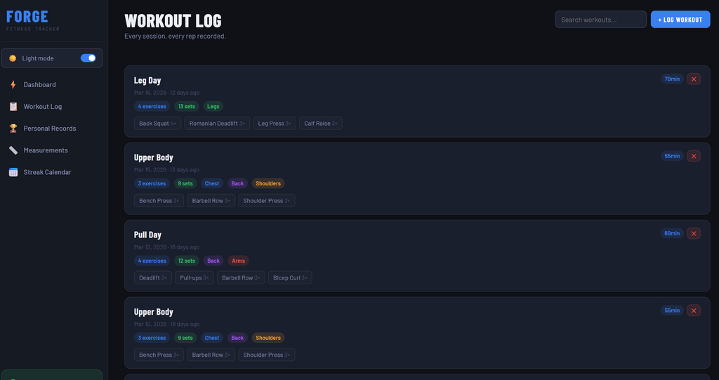 FORGE - Workout Tracker Fitness