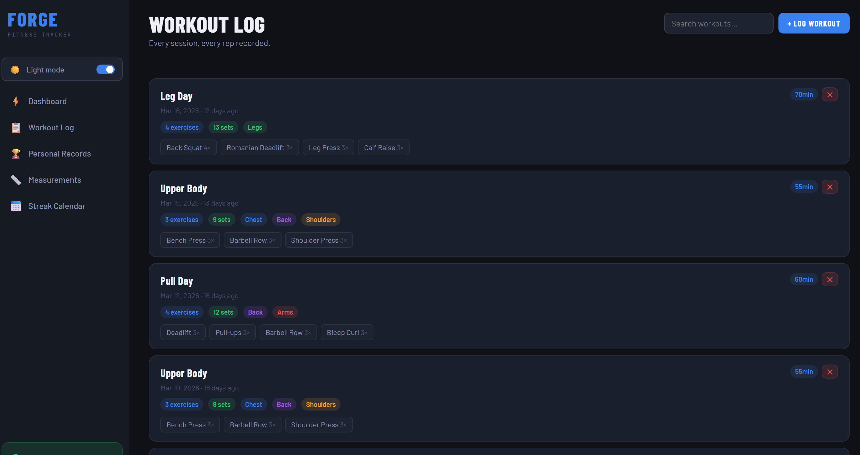 FORGE - Workout Tracker Fitness